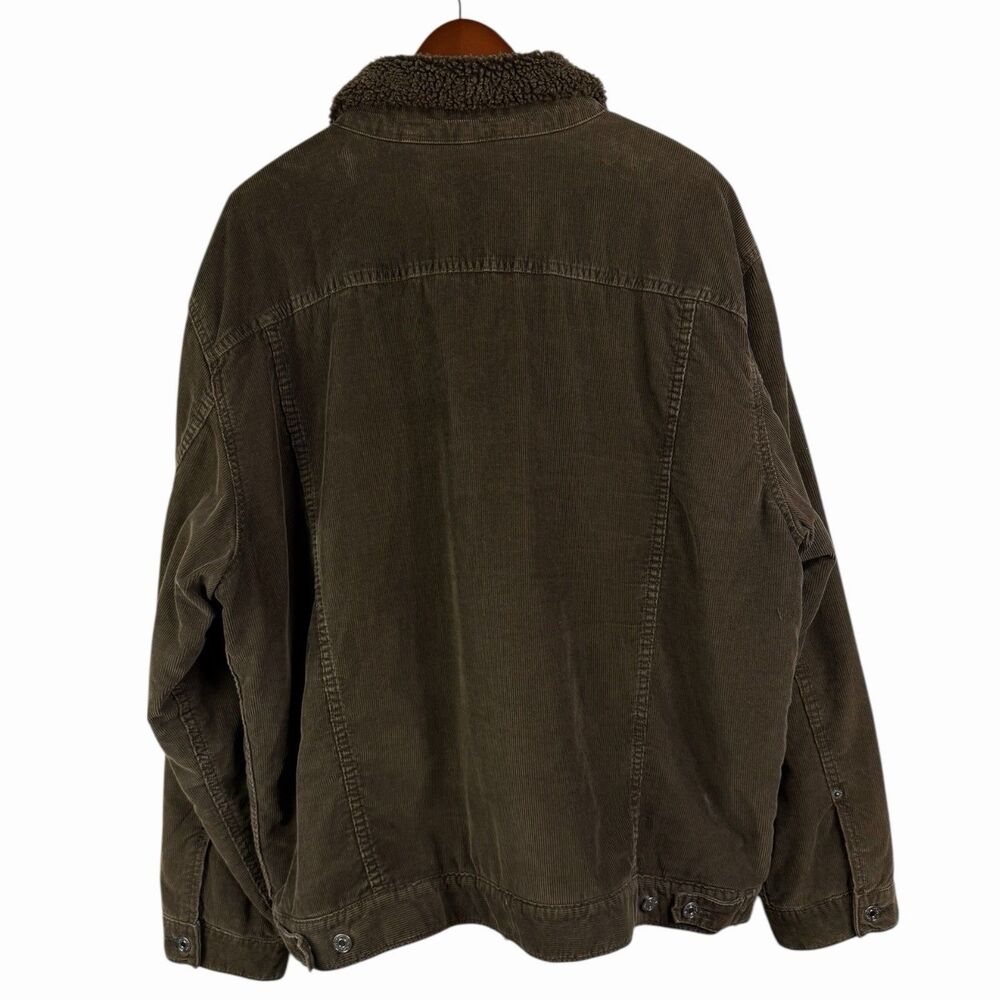 Vintage GAP Sherpa Lined Corduroy Trucker Jacket Brown Men’s XXL Y2K Retro 90s - Picture 5 of 8